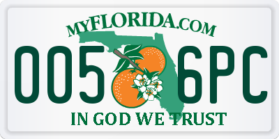 FL license plate 0056PC