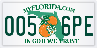 FL license plate 0056PE