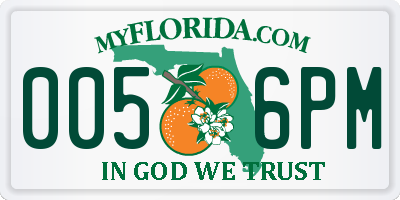 FL license plate 0056PM