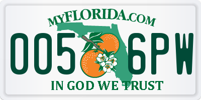 FL license plate 0056PW
