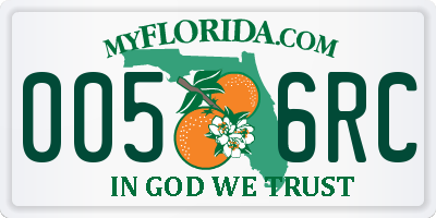 FL license plate 0056RC
