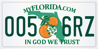 FL license plate 0056RZ