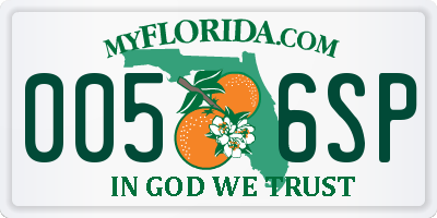 FL license plate 0056SP