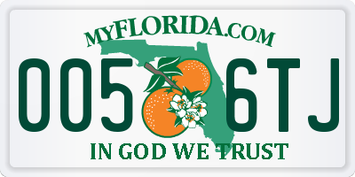 FL license plate 0056TJ