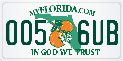 FL license plate 0056UB