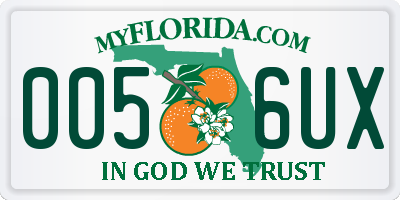FL license plate 0056UX