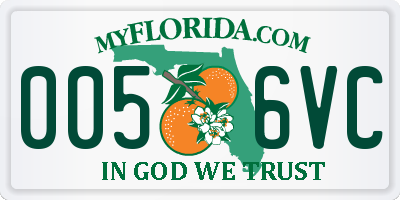 FL license plate 0056VC