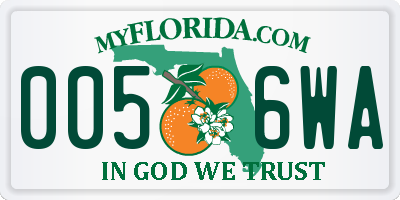 FL license plate 0056WA