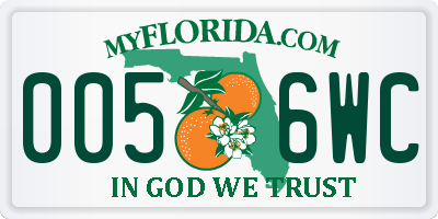 FL license plate 0056WC