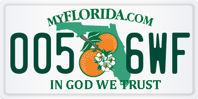 FL license plate 0056WF