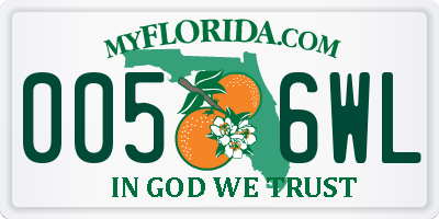 FL license plate 0056WL