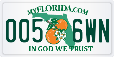 FL license plate 0056WN