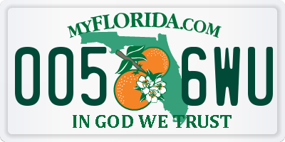 FL license plate 0056WU