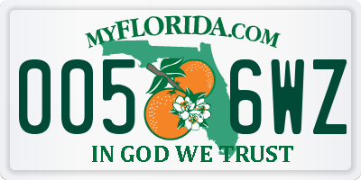 FL license plate 0056WZ