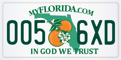 FL license plate 0056XD