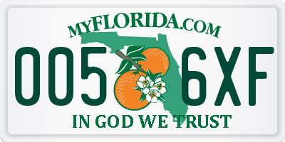 FL license plate 0056XF