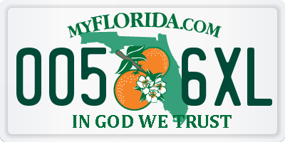 FL license plate 0056XL