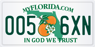 FL license plate 0056XN