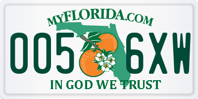 FL license plate 0056XW