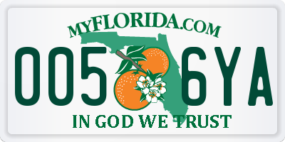 FL license plate 0056YA