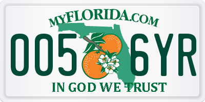 FL license plate 0056YR