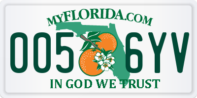 FL license plate 0056YV