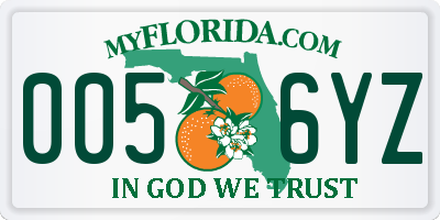 FL license plate 0056YZ