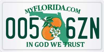 FL license plate 0056ZN