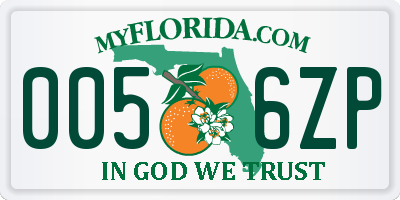 FL license plate 0056ZP