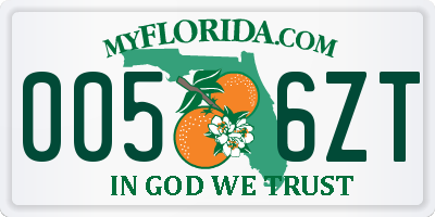 FL license plate 0056ZT