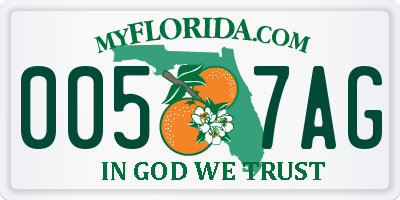 FL license plate 0057AG