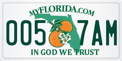 FL license plate 0057AM