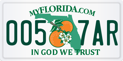 FL license plate 0057AR