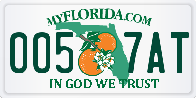 FL license plate 0057AT