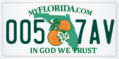 FL license plate 0057AV