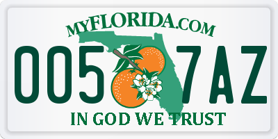 FL license plate 0057AZ