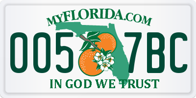 FL license plate 0057BC