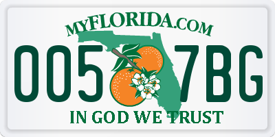 FL license plate 0057BG