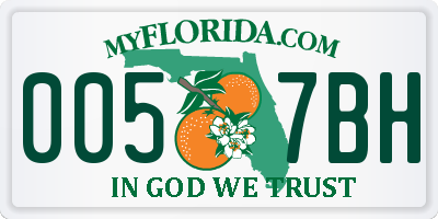 FL license plate 0057BH