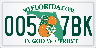 FL license plate 0057BK