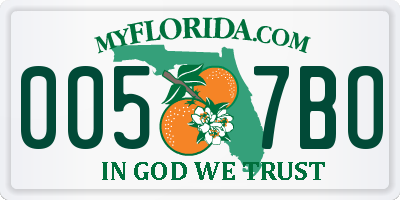 FL license plate 0057BO