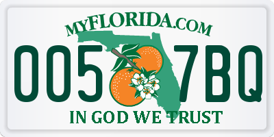FL license plate 0057BQ