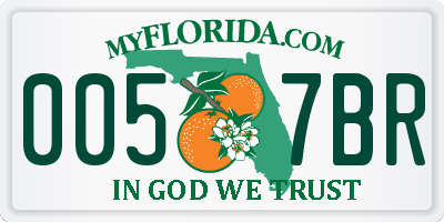 FL license plate 0057BR