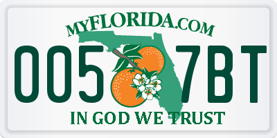 FL license plate 0057BT