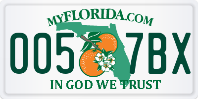 FL license plate 0057BX