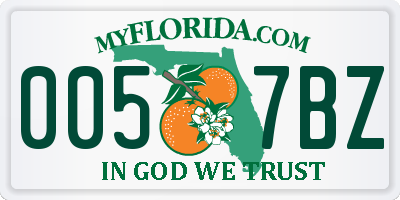 FL license plate 0057BZ