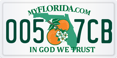 FL license plate 0057CB