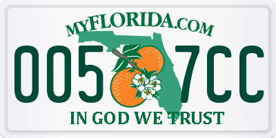 FL license plate 0057CC