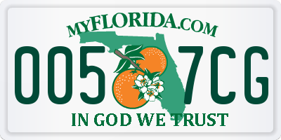 FL license plate 0057CG