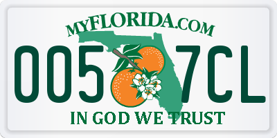 FL license plate 0057CL